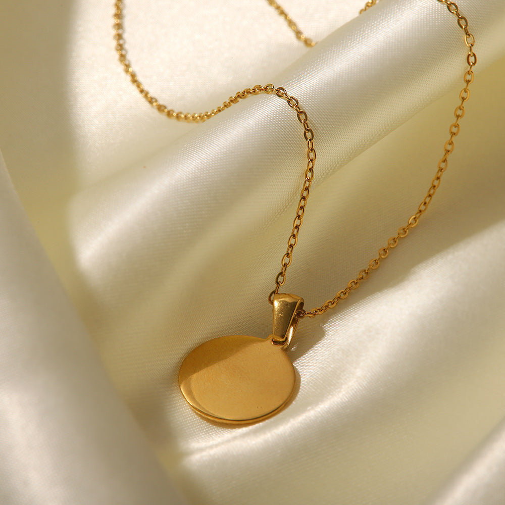 18K Gold Inlaid White Diamond Devil's Eye Pendant Necklace