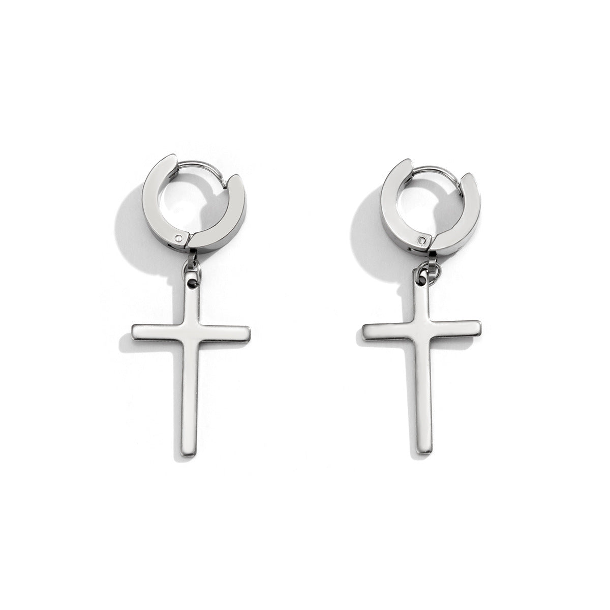 Men Fashionable cross design simple cold style all-match women earrings